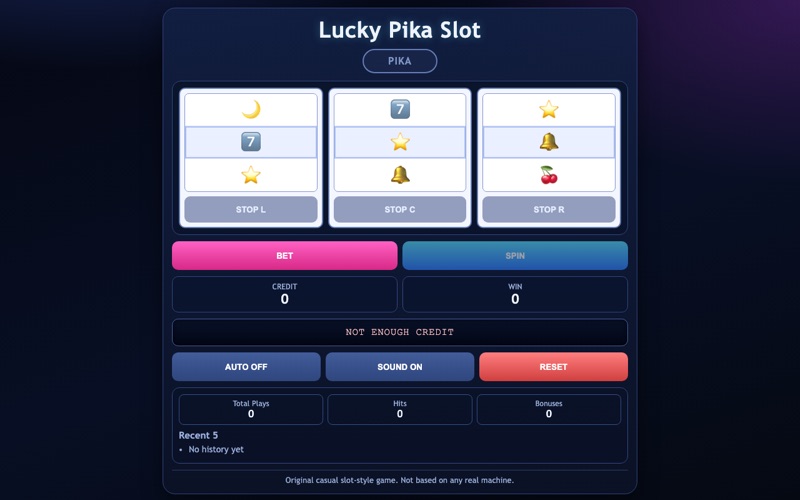 スロットゲーム の画面